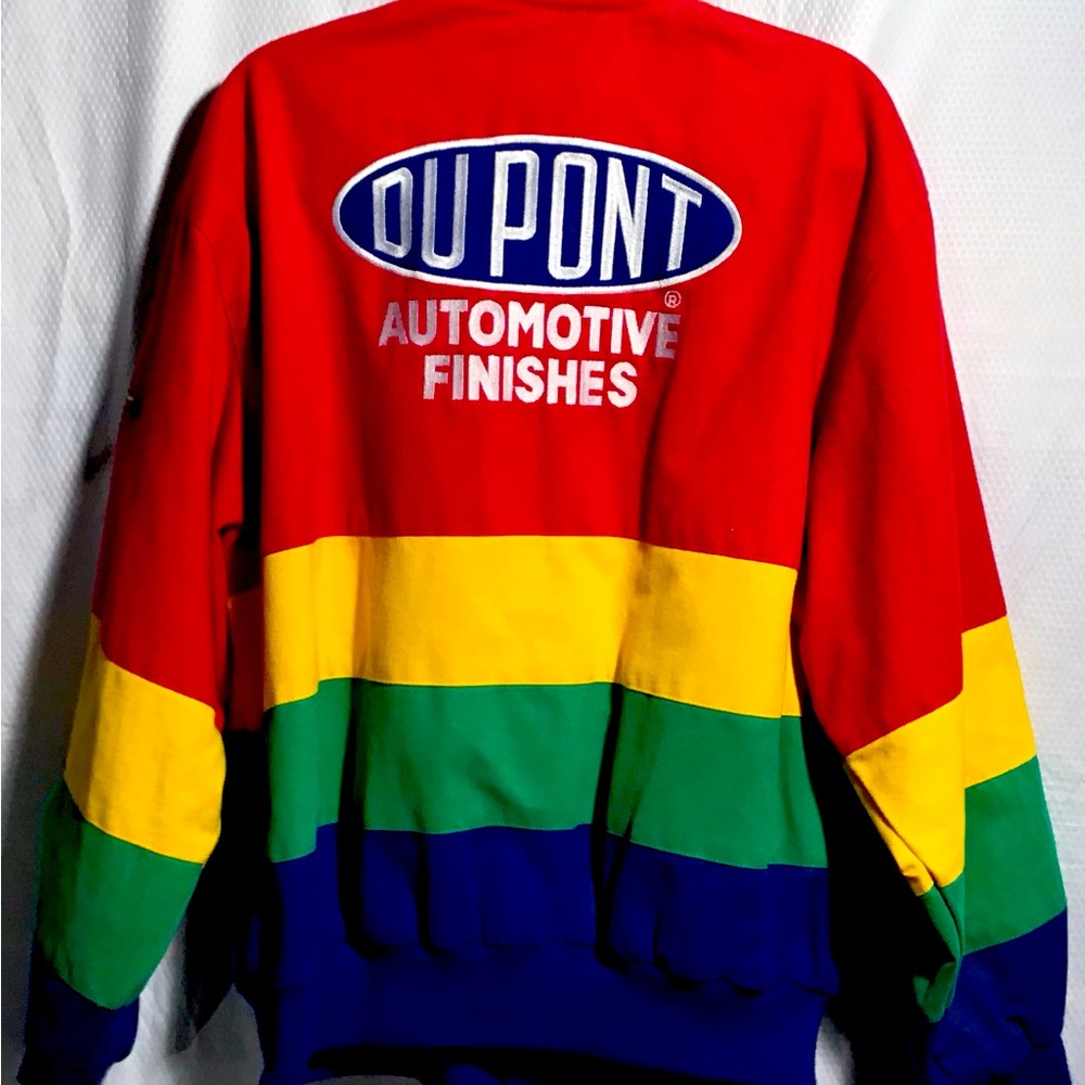 Very Rare ** VINTAGE ** Jeff Gordon #24 DuPont Rainbow NASCAR jacket